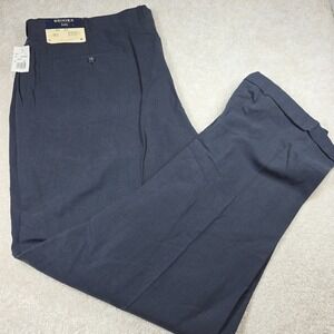 Brooks Brothers 346 Dress Pants Mens W42 L31 Navy Pleated Front Cuffed Hem NWT